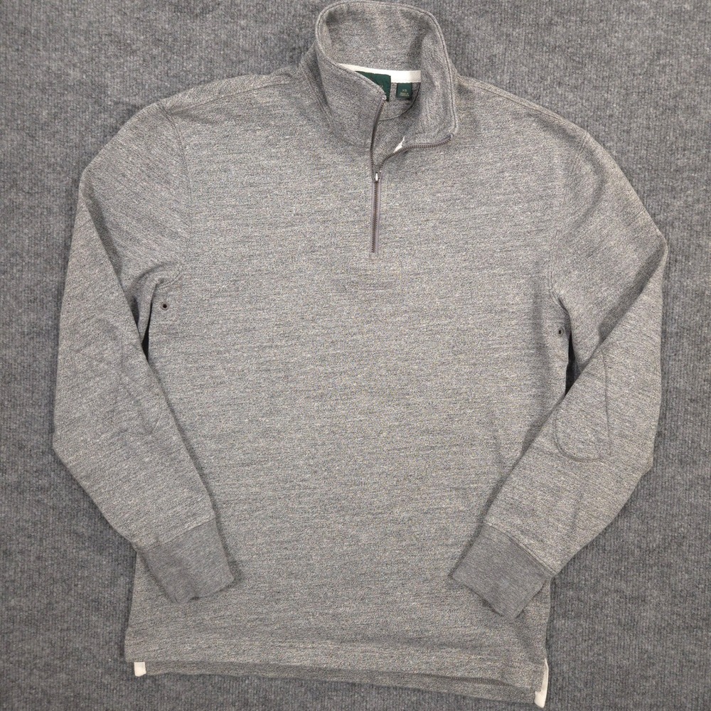 J Crew Half Zip Rugby Shirt Mens XS Gray Oarsman 11oz Cotton Jersey Tennis Tail
